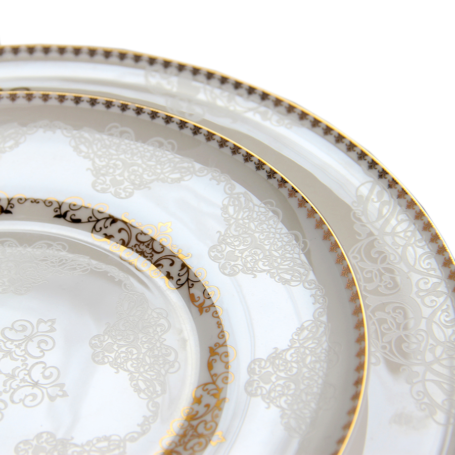Bone china dinnerware set plate tea cup and saucer