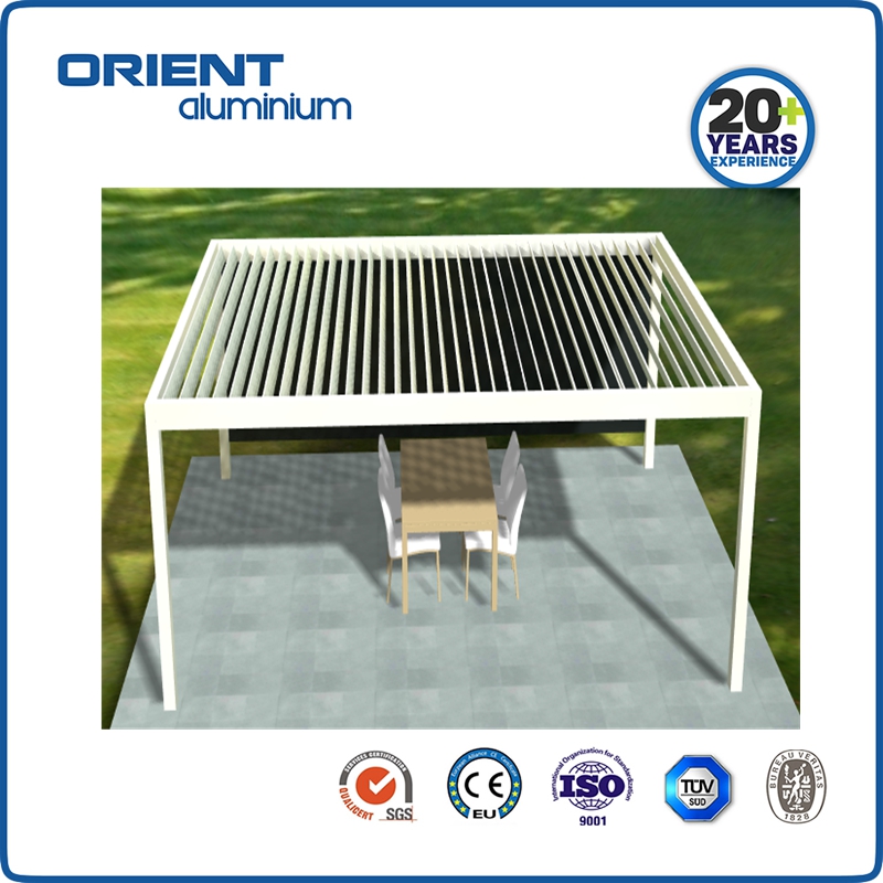 Factory Aluminium Pergola Systems Motorized Waterproof Luxury Outdoor Aluminium Pergola