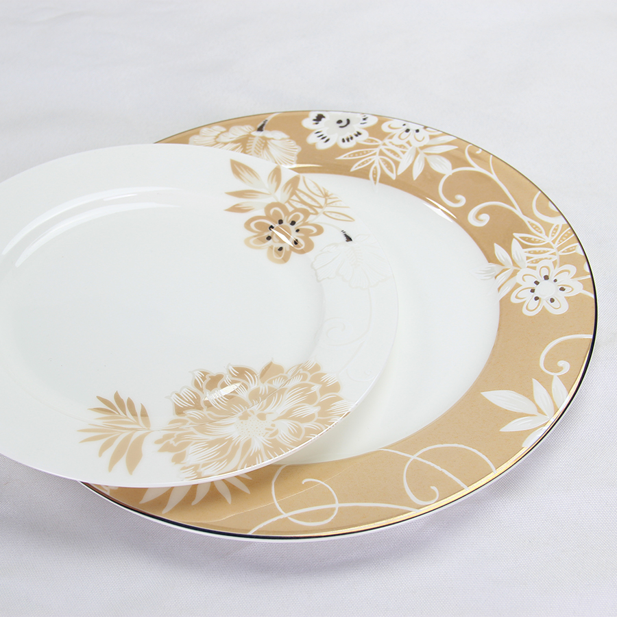 Bone china dinnerware set plate tea cup and saucer