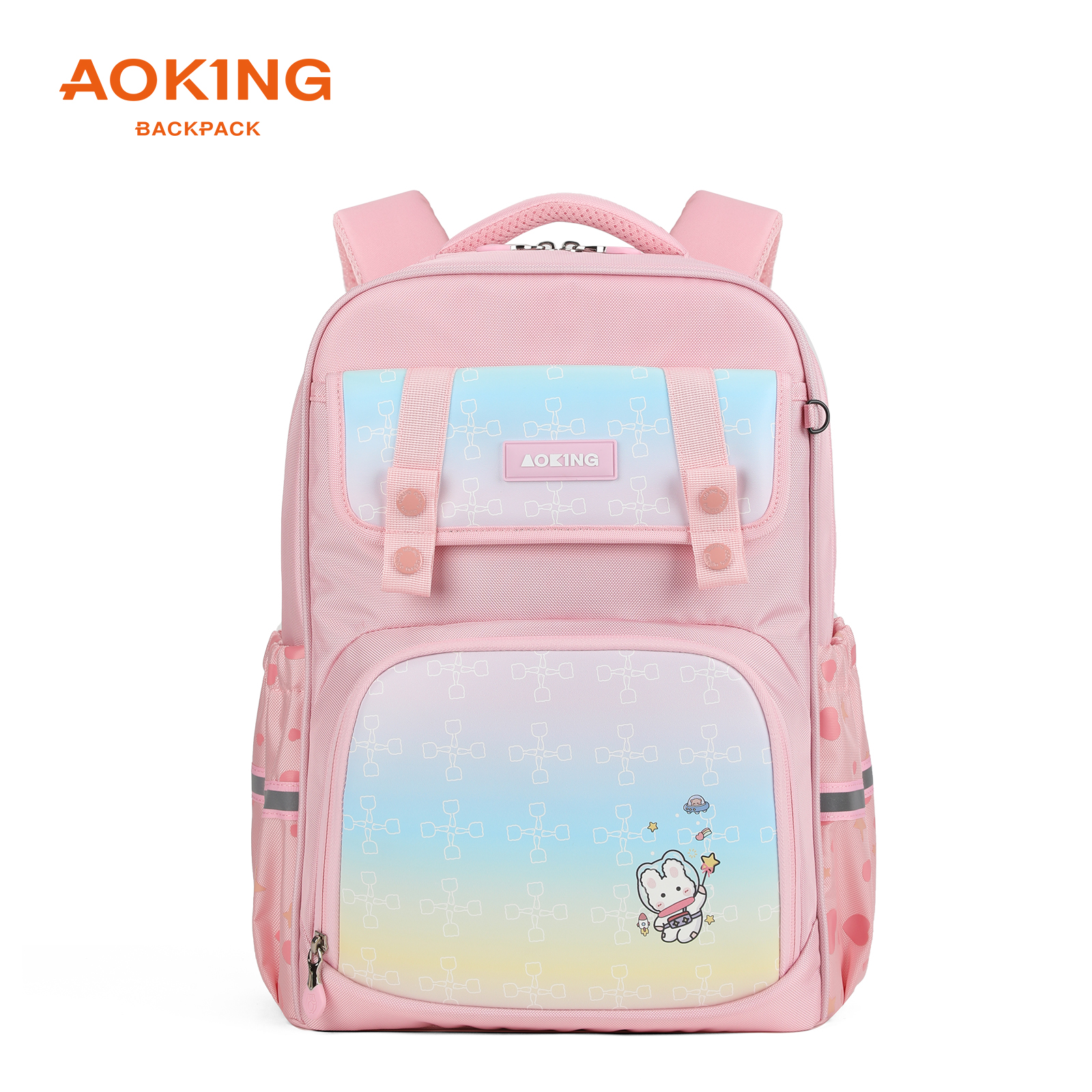 Aoking new gradient color spine protecting cute child cartoon schoolbags backpack for girls boy gift