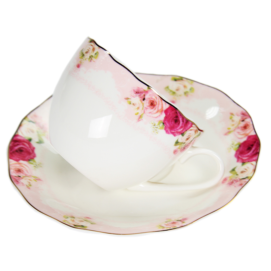 Bone china dinnerware set plate tea cup and saucer