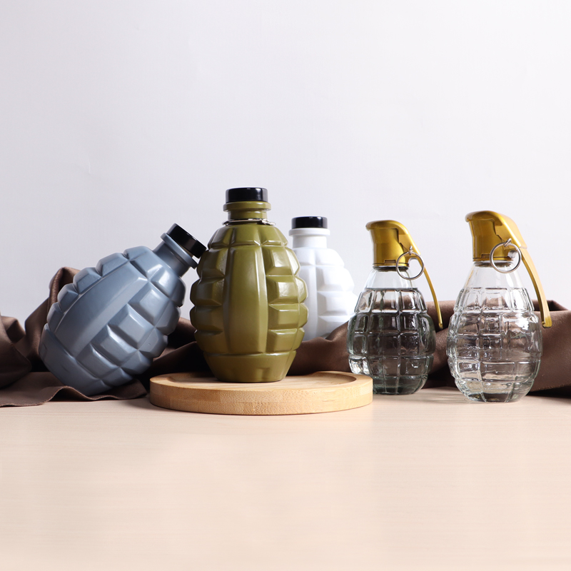250ml empty colored bomb shaped fruit decorative wine bottles luxury for sale