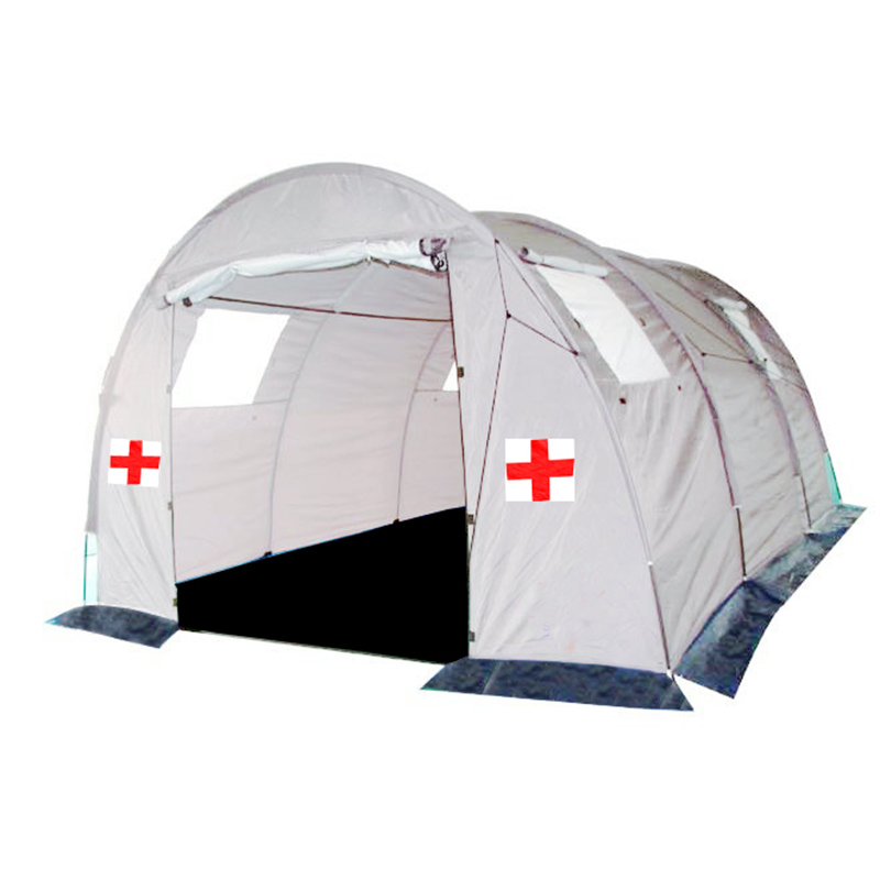 10-12 Person Relief Tent With 100% Polyester Tent Fabric Fiberglass Tent Poles And Steel Poles