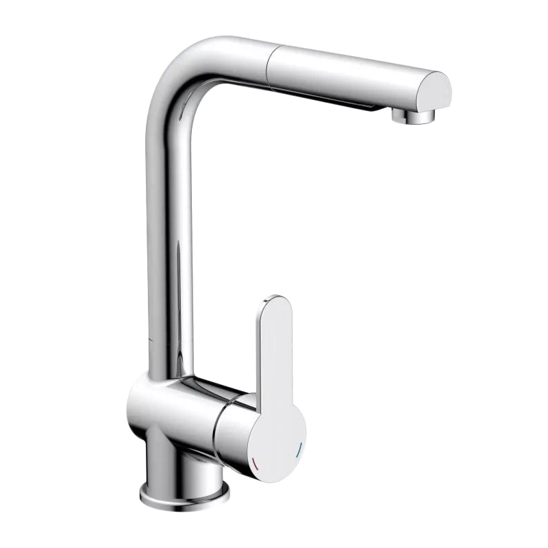 Single Lever Pull-Out Brass Kitchen Faucet
