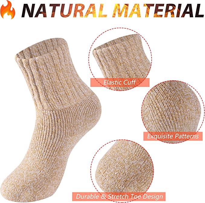 Women's soft warm socks comfortable leisure crew winter socks extra thick wool socks