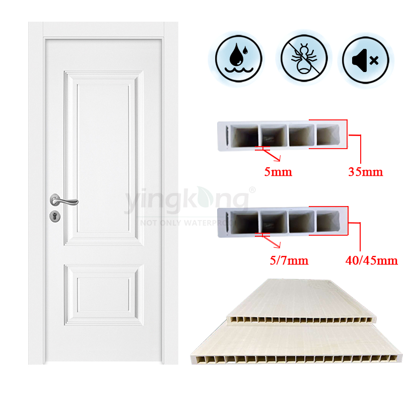 High interior inside polymer simple painting or sandwich WPC PVC interior doors waterproof design