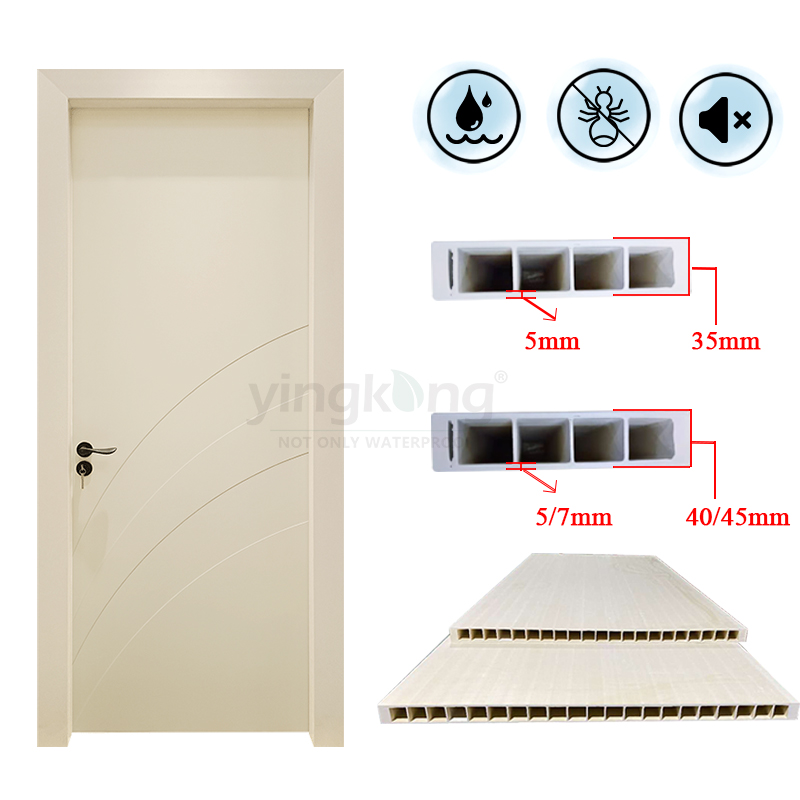 Modern Design Waterproof WPC Door Polymer Bedroom Door Interior Wooden Doors for Israel Market PVC