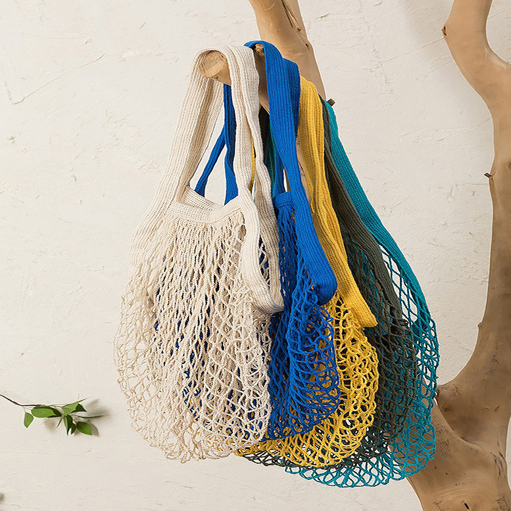 Reusable Fruit String Grocery Cotton Tote Mesh Net Bag Mesh Net Shopping Bag