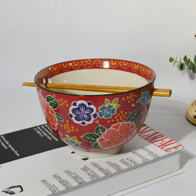 6" ceramic hand painted salad bowl