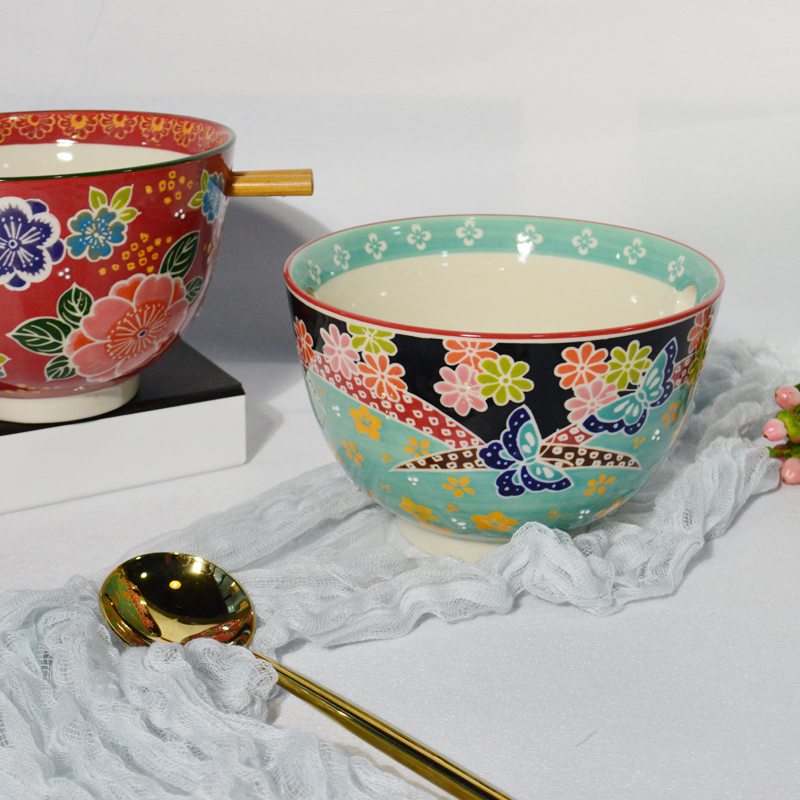 6" ceramic hand painted salad bowl