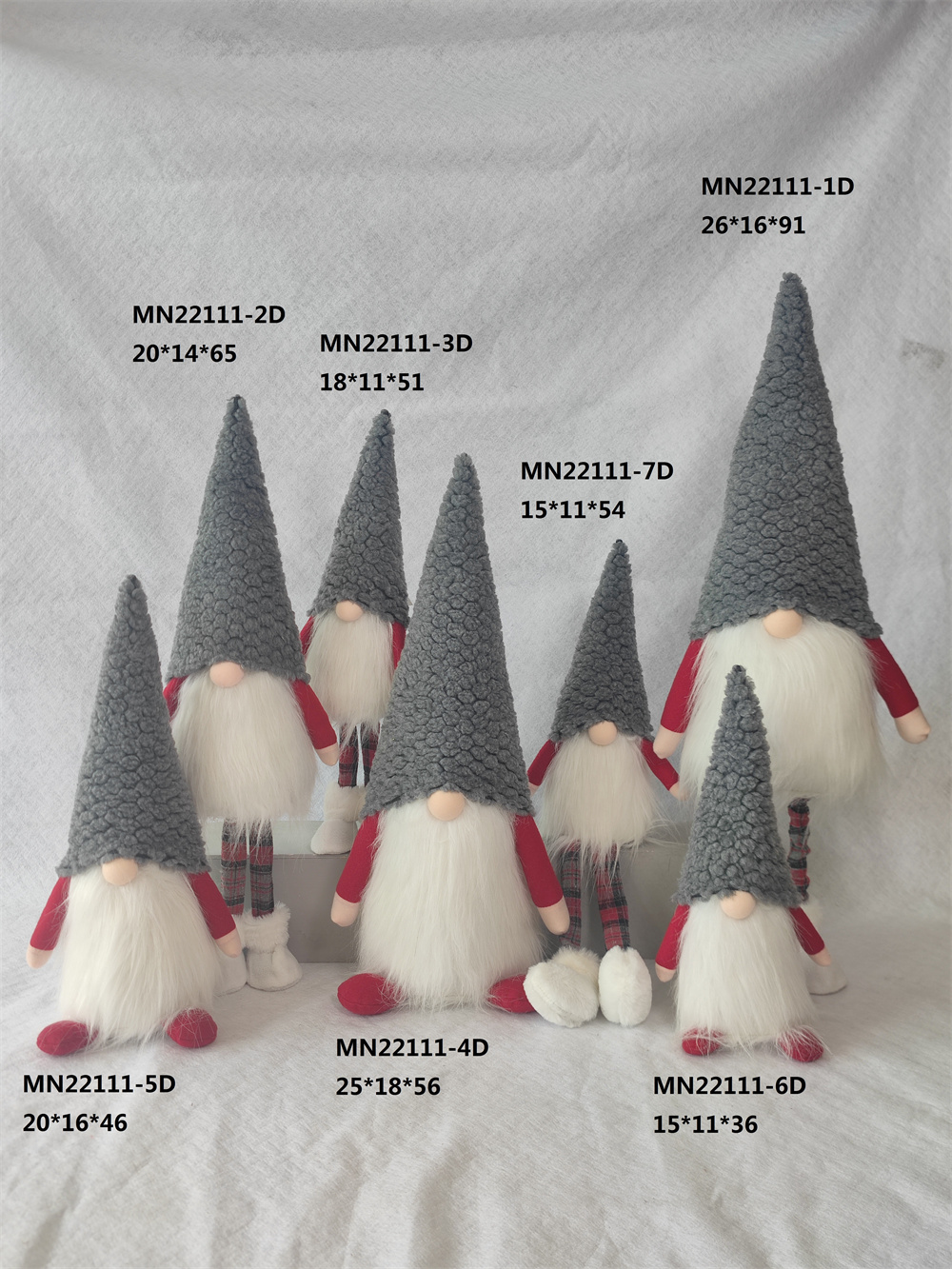 Christmas Plush Gnomes, Gnome Ornaments Handmade Swedish Dwarf Figurine Holiday Elf Home Decorations