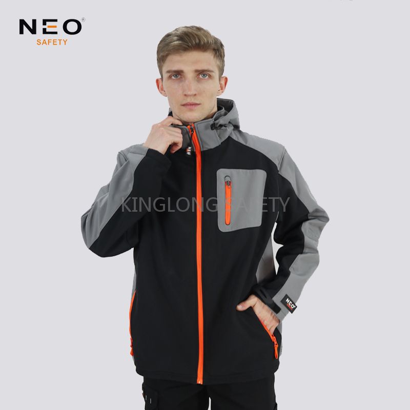 New Style Black+Gery Outdoor Softshell Jacket with Multi Pocket