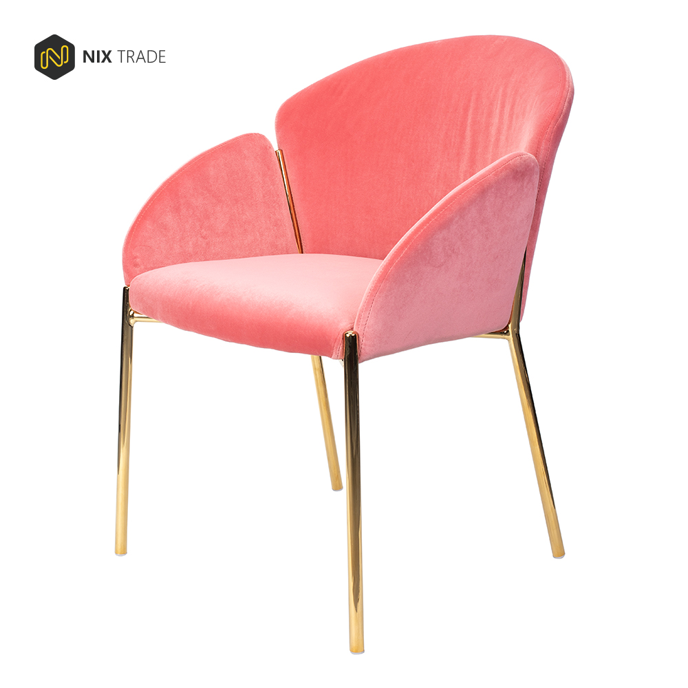 Rose Pattern Velvet Dining Chair