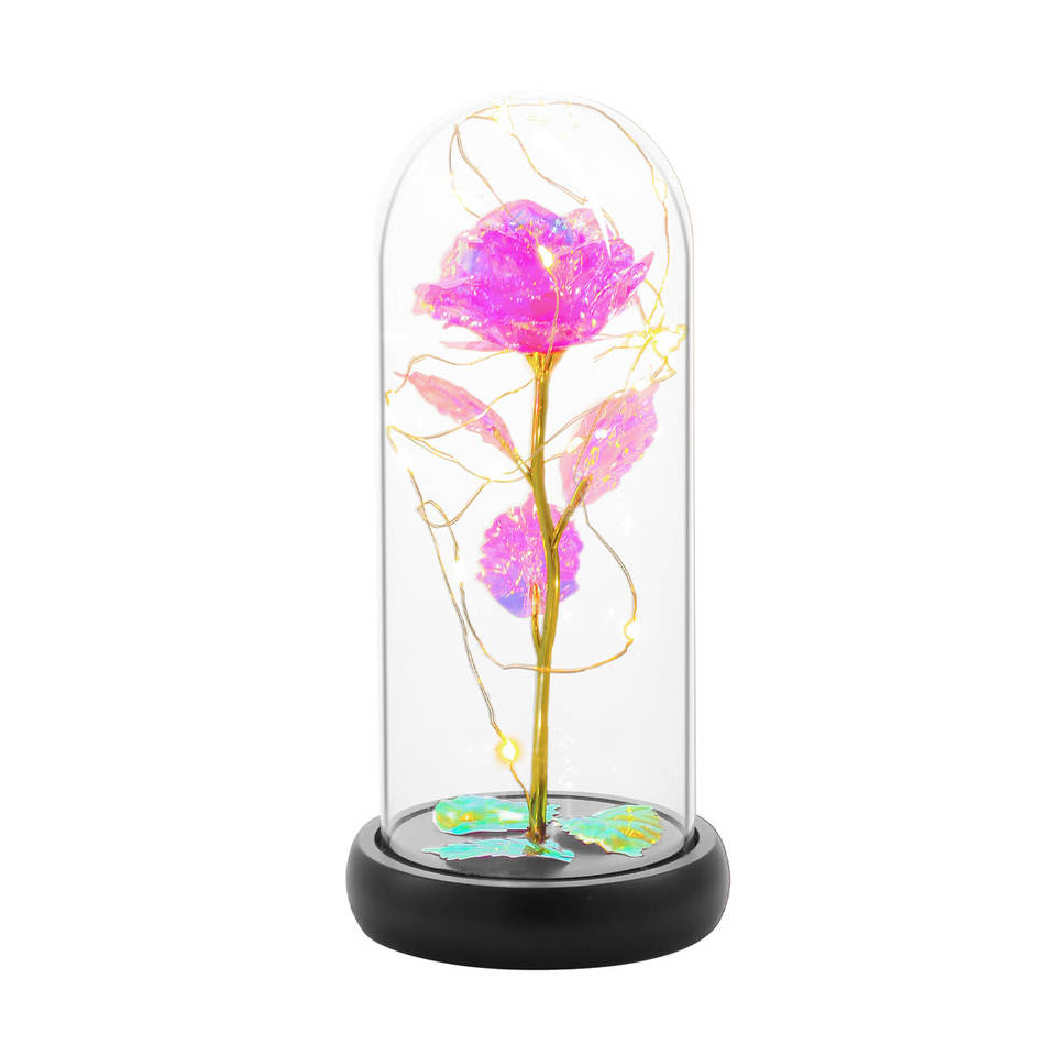 Glass Dome Floral LED Lamp | festive Valentine's/Christmas gift & hot-selling accent