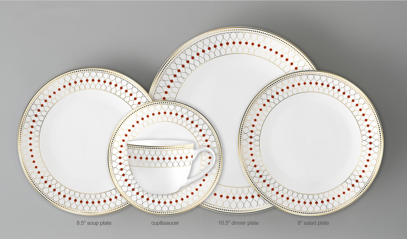 20pcs super white new bone china