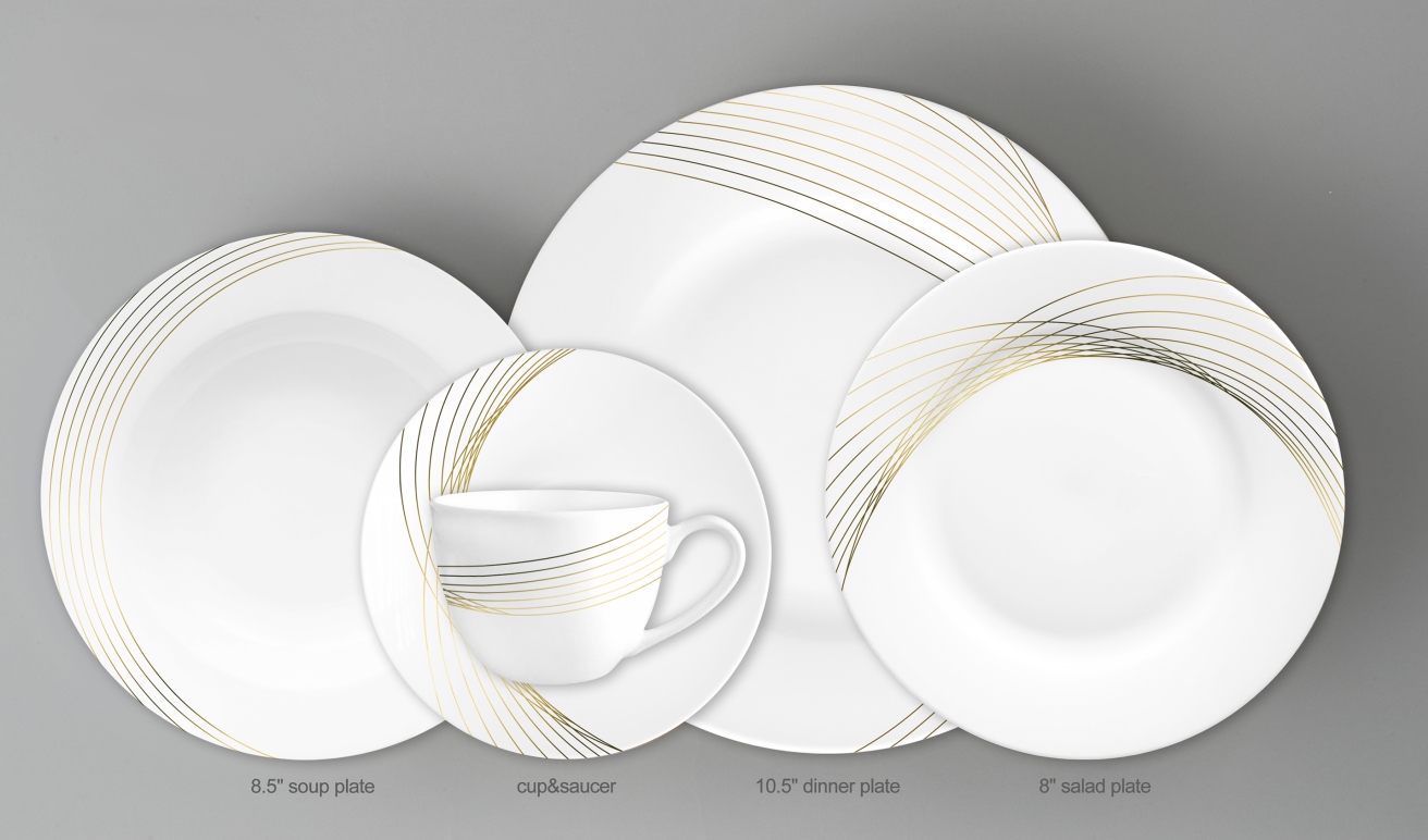 Gold line 20pcs new bone china