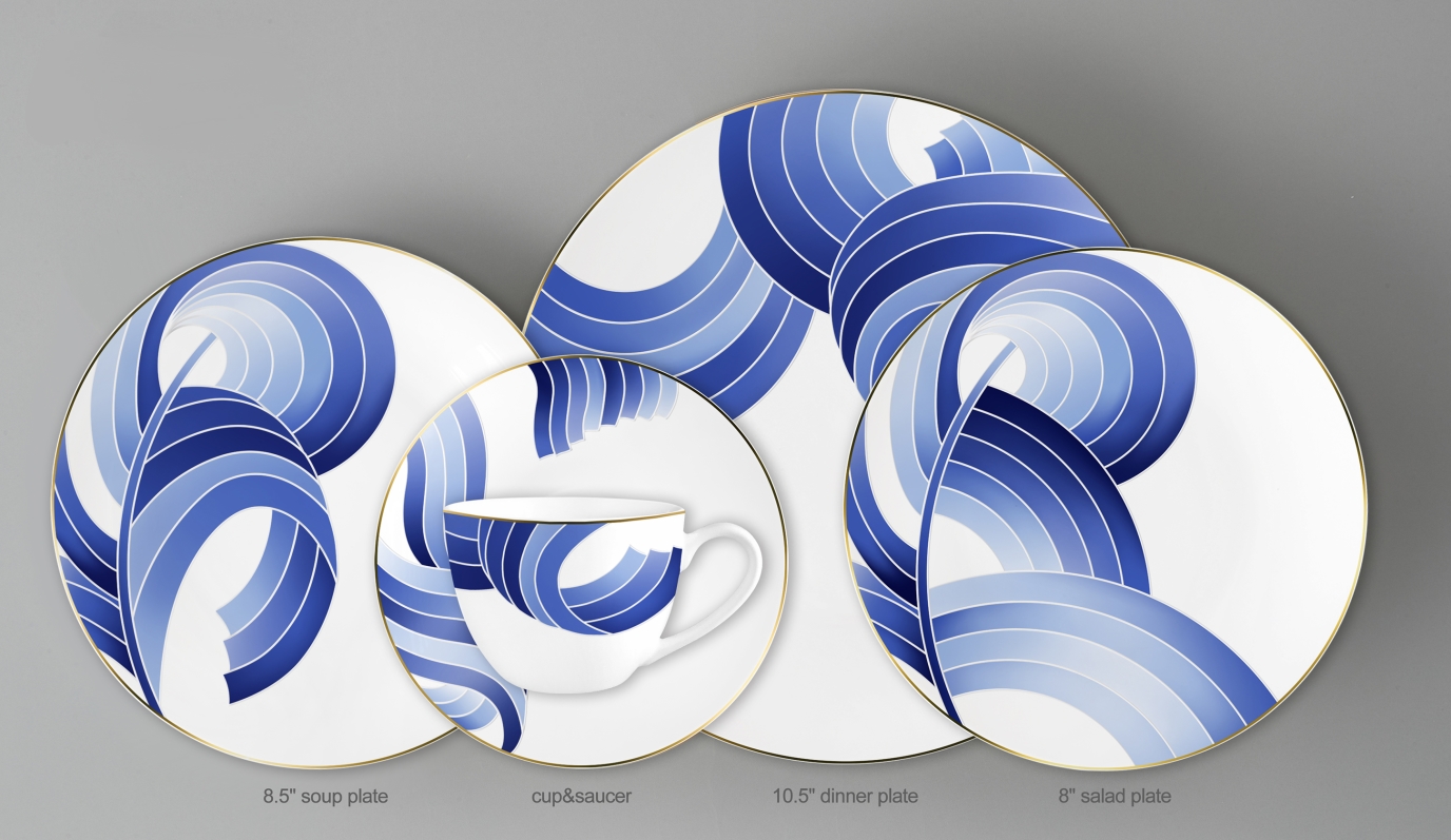 20pcs goldline new bone china