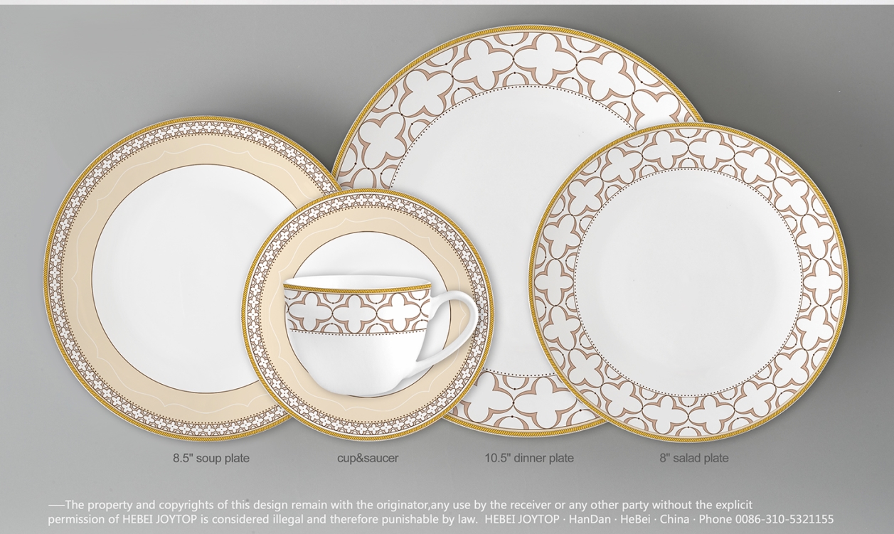 20pcs gold decal new bone china dinnerware
