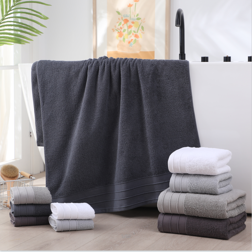 high quality pure cotton solid color soft absorbent bath towel