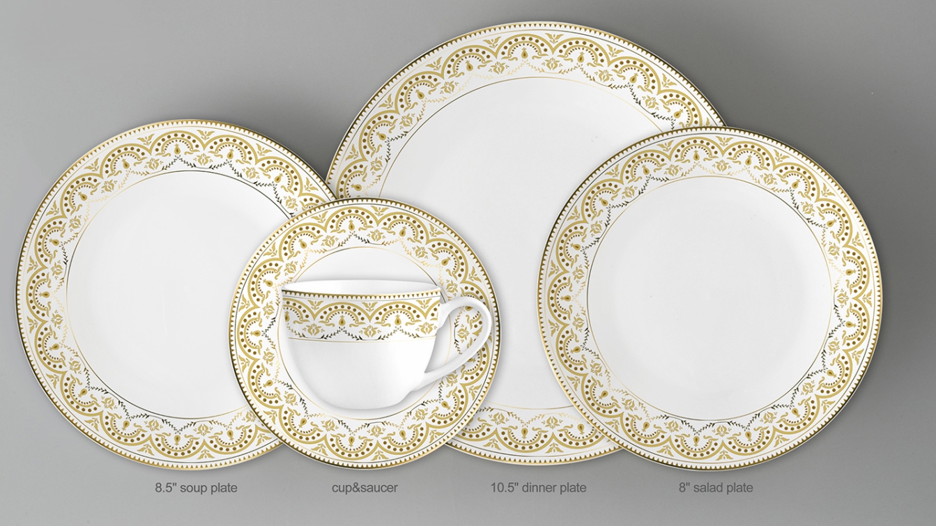 20pcs gold decal new bone china