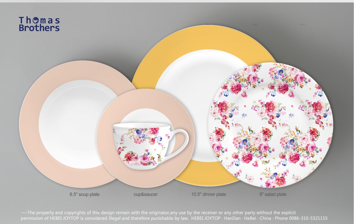 20pcs new bone china with on-glaze decal