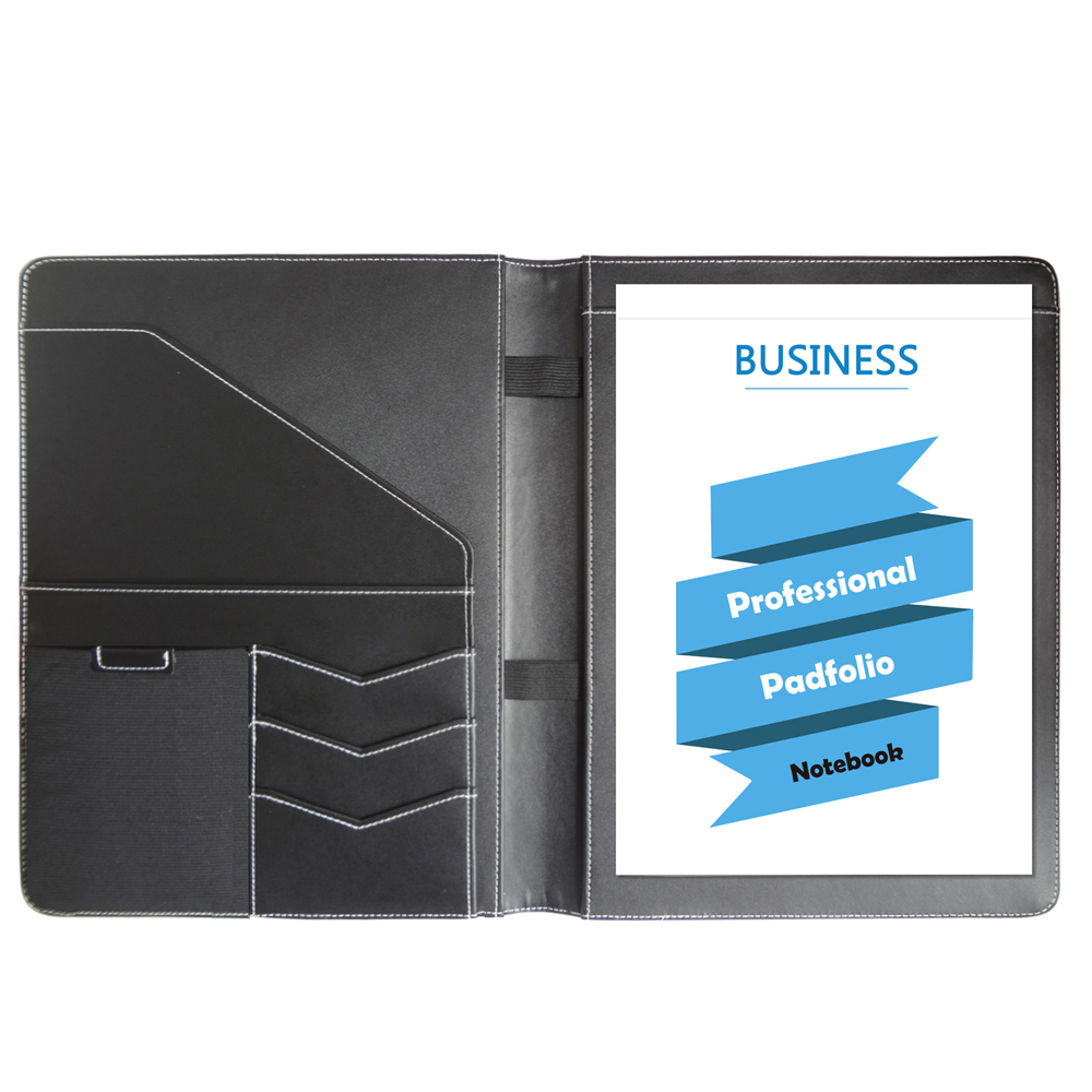 New PU Leather Business Notebook Folder Padfolio Portfolio with Letter Size Writing Notepad