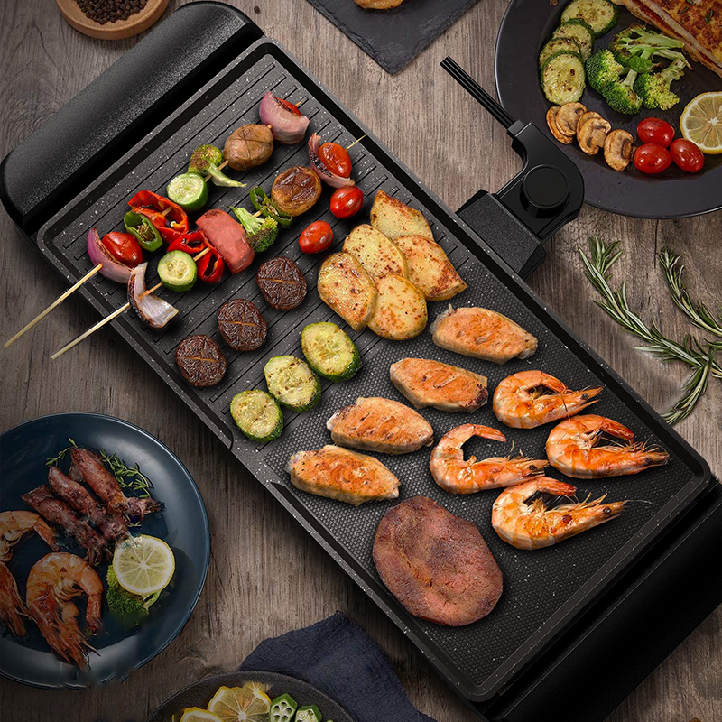 Fashion style ectangular cast aluminum frying pan