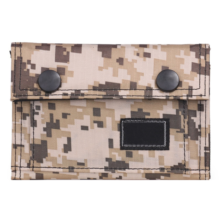 Student Kid Sport Oxford Cloth Wallets Teens Boy Lovely Durable Camo Printed Canvas Trifold Wallet