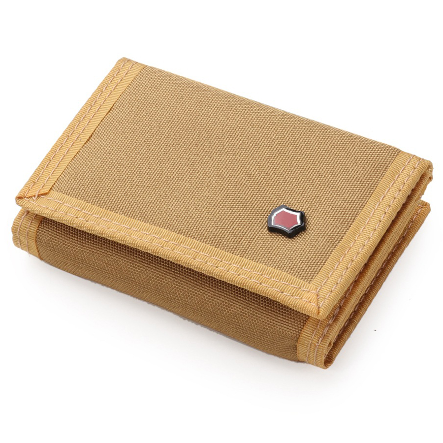 Kid Boys Girls Outdoor Sports Zipper Coin Pocket Canvas Trifold Wallets with ID Window