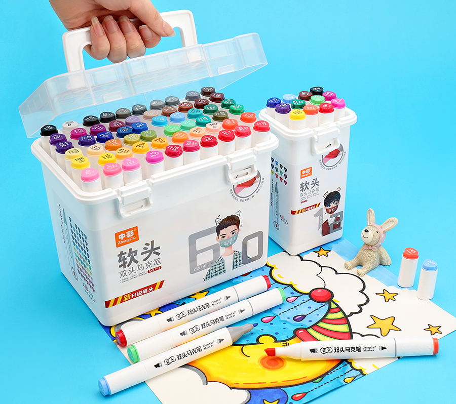 711 Triangle Soft Brush Art Marker with dual-tip Factory wholesale customized