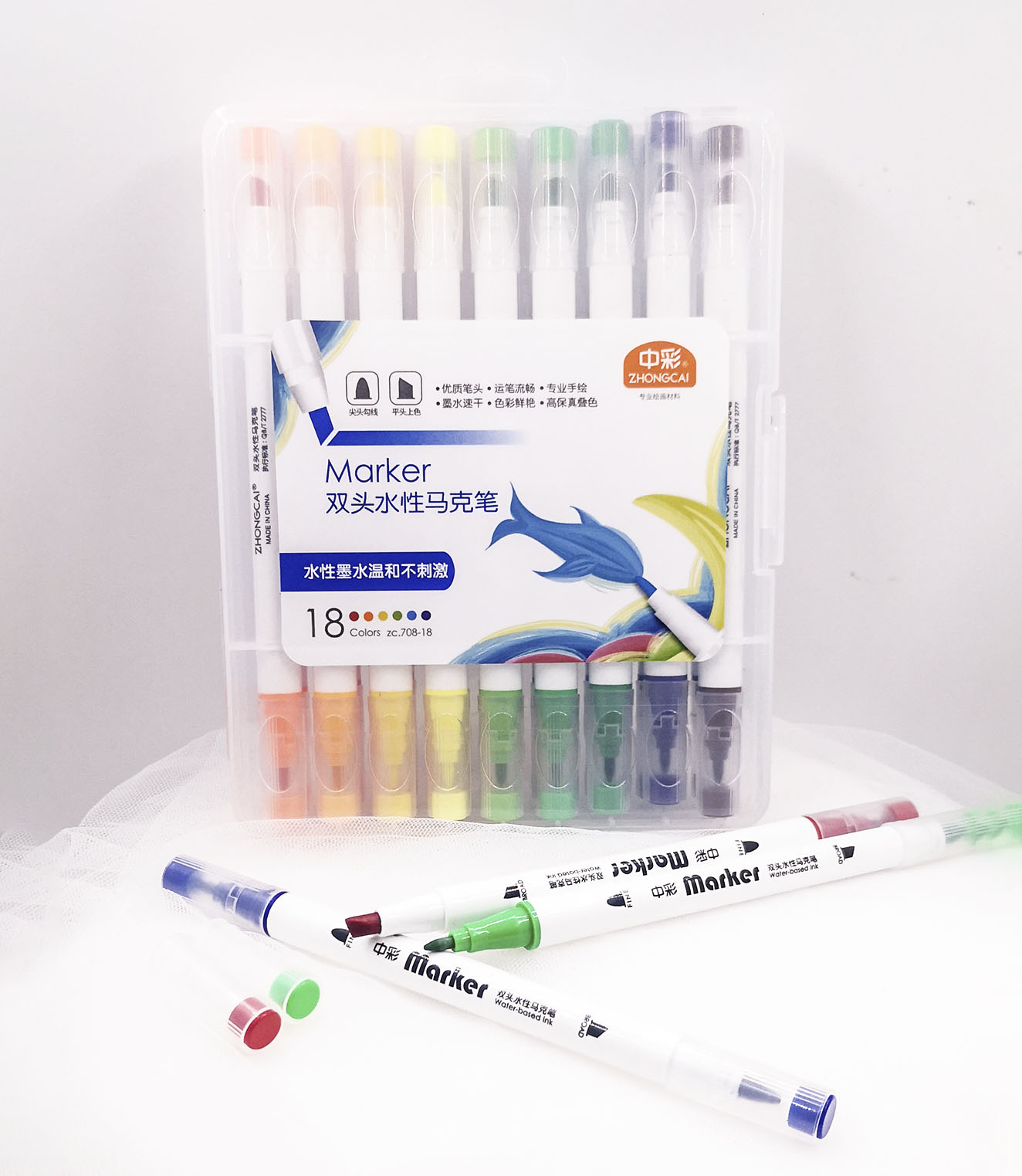 708 Round barrel dual tip Marker Pen Factory wholesale customized