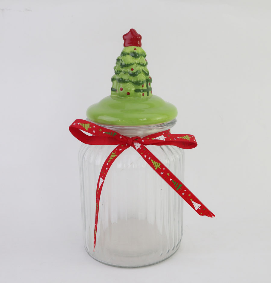 Tree lid with glass bottle
