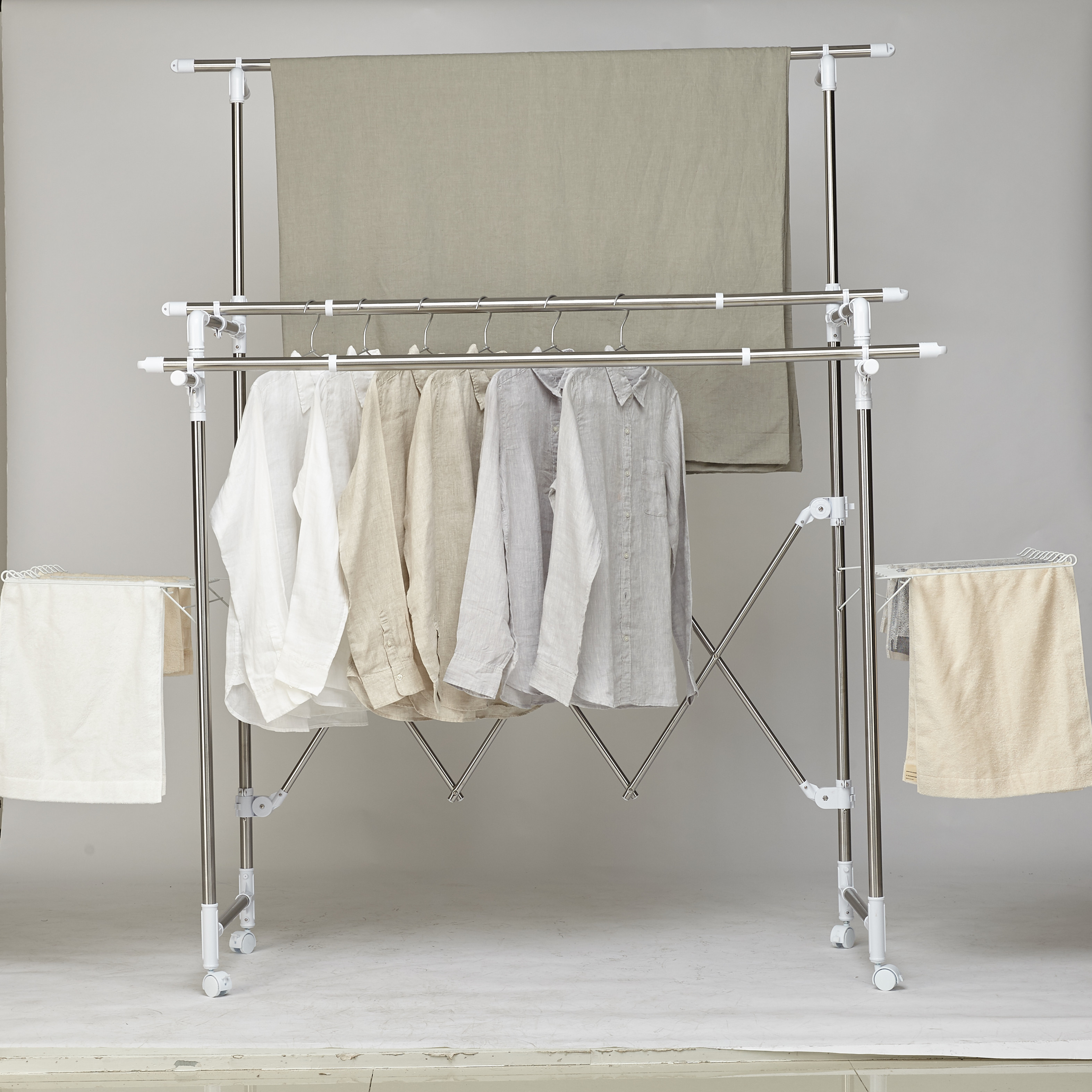 Large clothes hanger, folding multi-functional clothes hanger, quilt drying rack