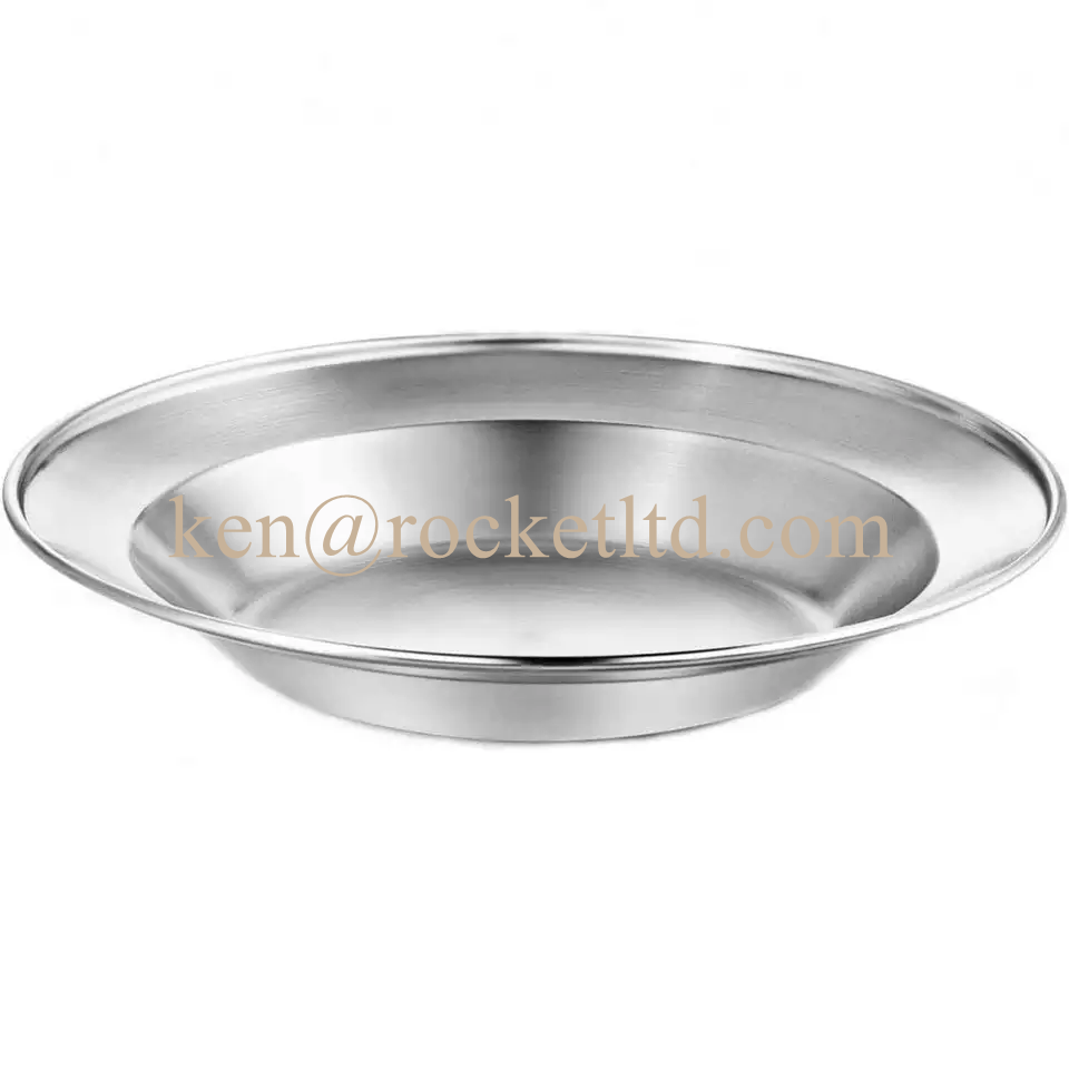 20cm 22cm 24cm cheap stainless steel circle compartment dinner plate