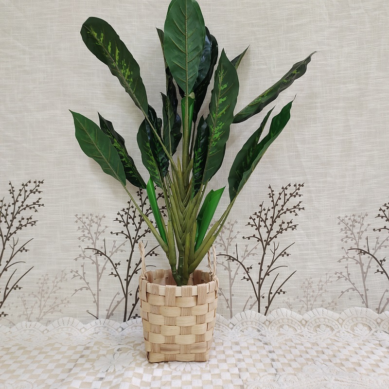 Bamboo chipwood basket artificial flowers plant pot flowers bamboo POTS