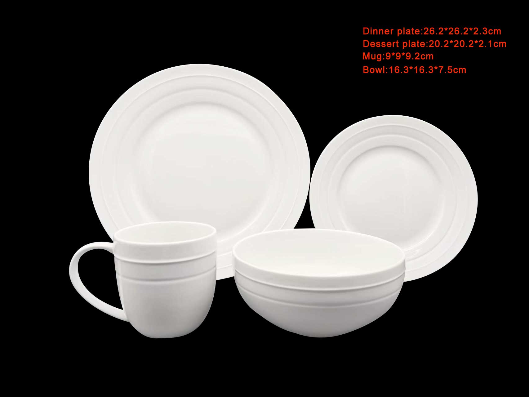 Embossed new bone china - cancave an convex line