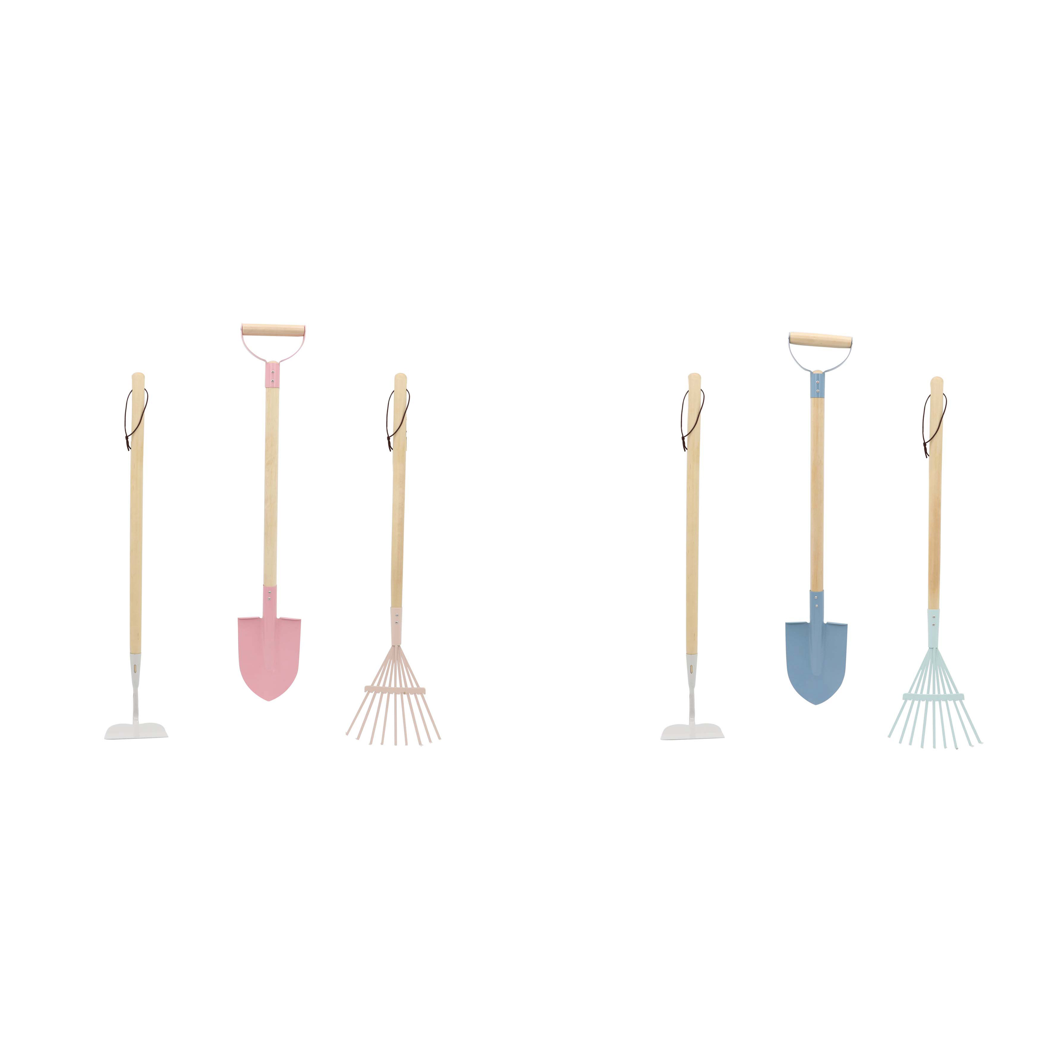 Lindatoy Kid's garden tools shovel leaf rake hoe for children outdoor Kids Garden Tool Set