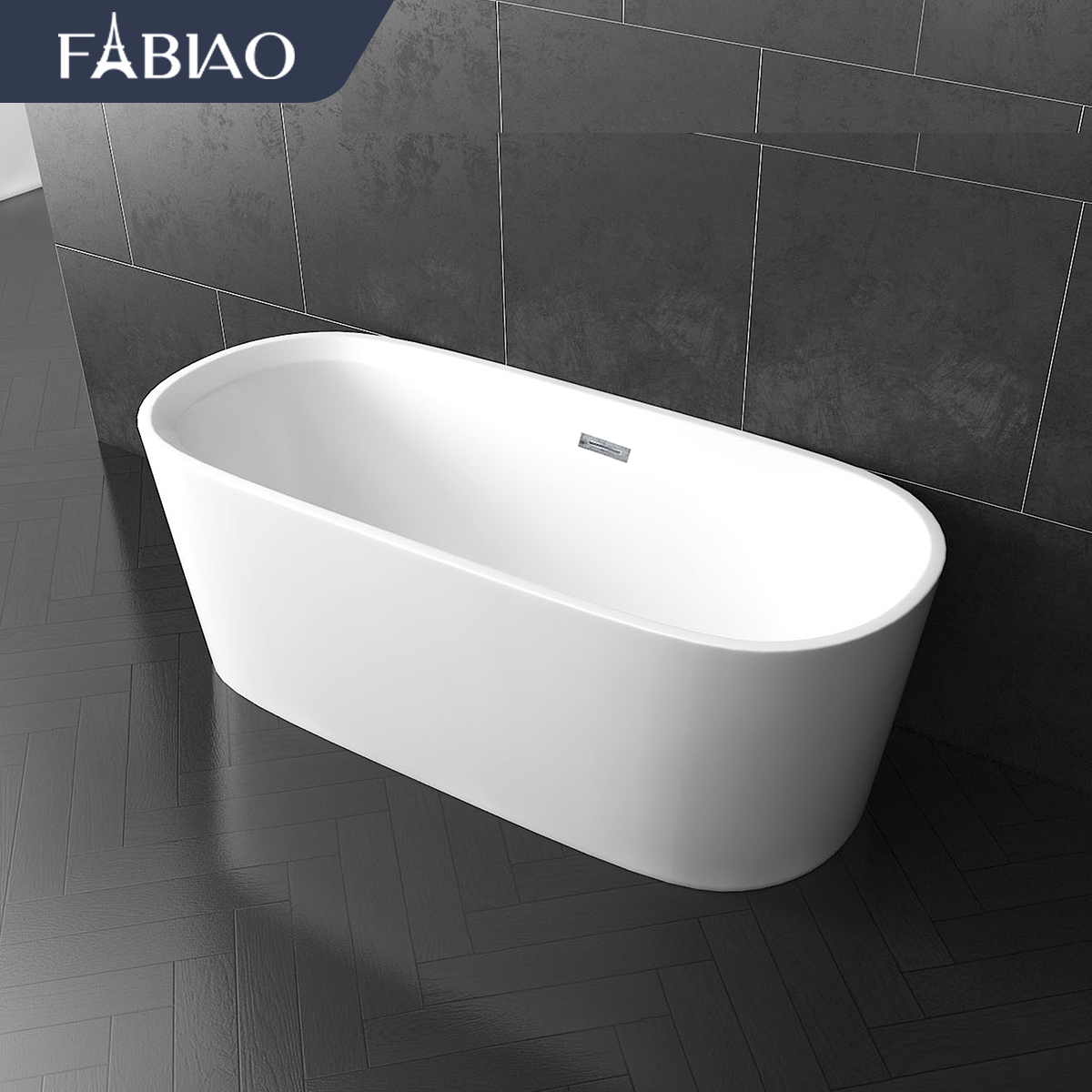 Oval acrylic bathtub