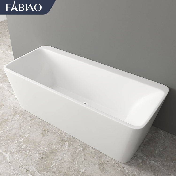 Fabiao Wholesale Baignoire Acrylic Elegant Solid surface Bath tub free standing tub