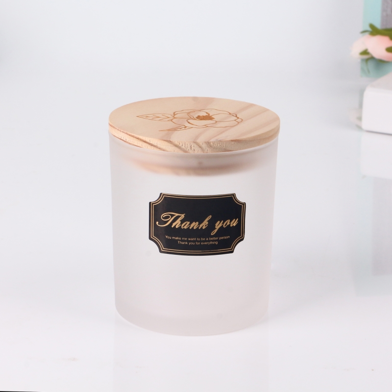 Luxury sublimation candle jars with bamboo lid empty glass candle jar for candle making 8oz