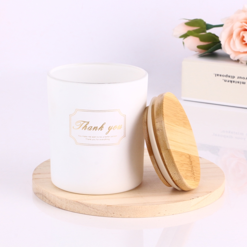 6oz 8oz 10 oz 12oz frosted white sublimation candle jars glass with lid
