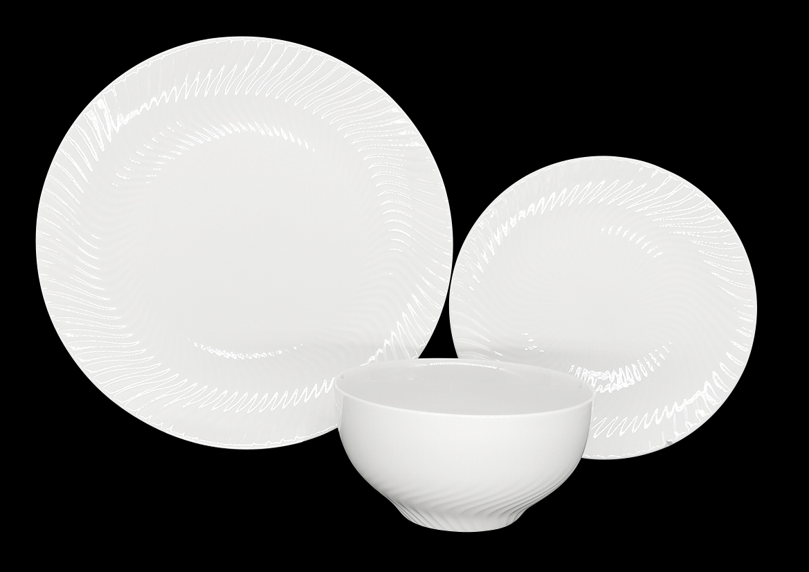 Embossed new bone china dinnerware