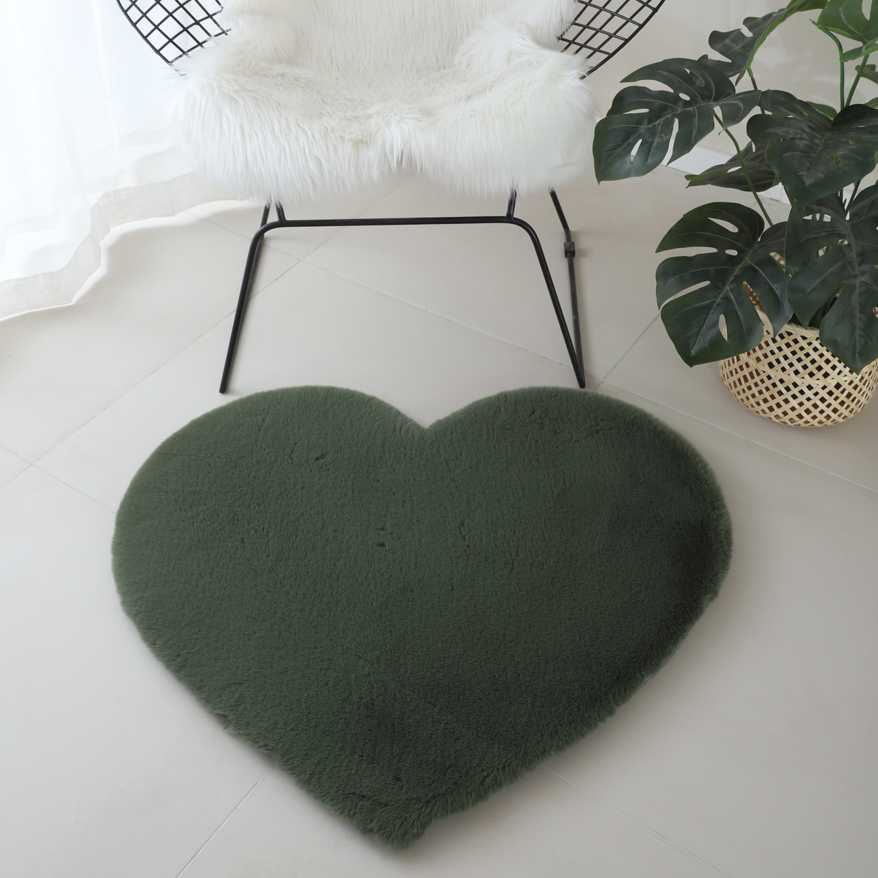 Faux Rabbit Fur Shaped Kids Rug
