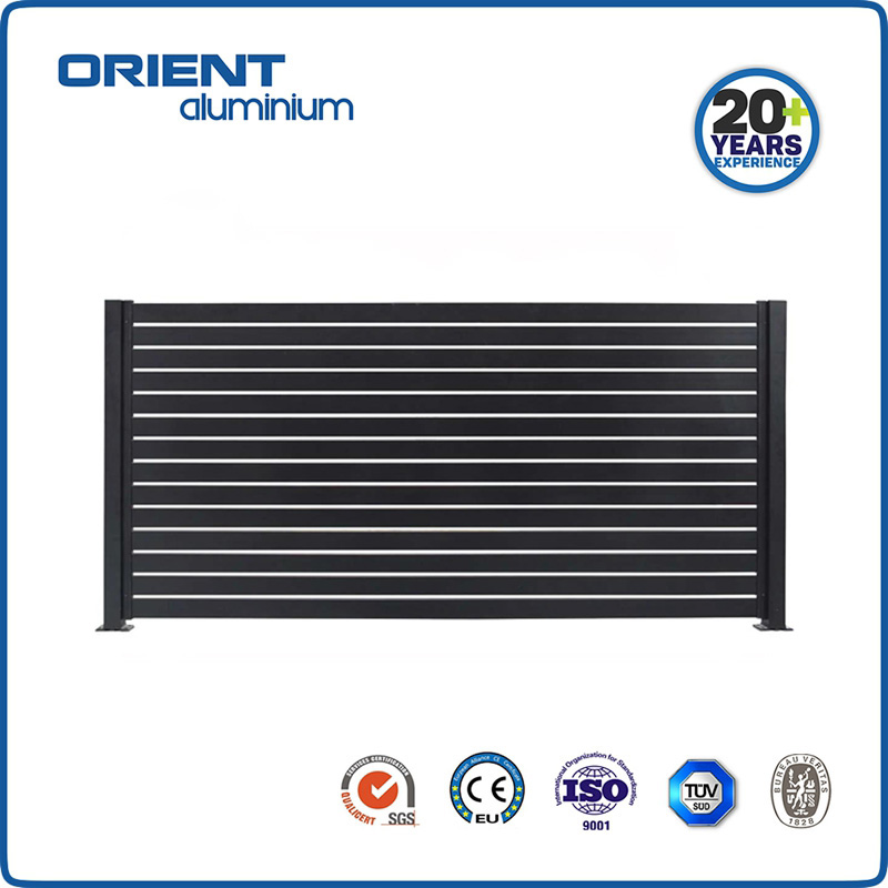 Customized Privacy Aluminium Slat Fencing Horizontal Privacy Fence for Coutryard