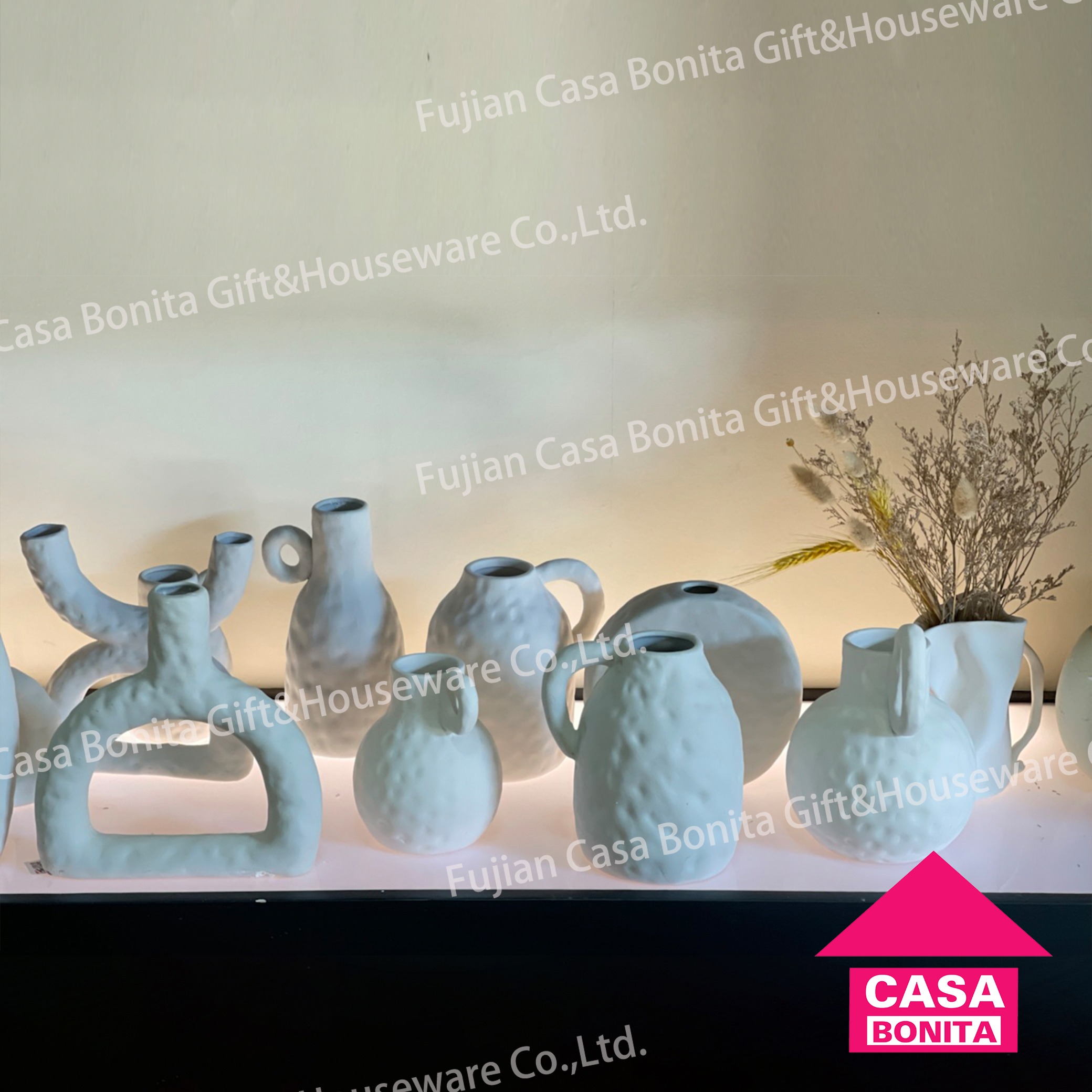 The vase is placed