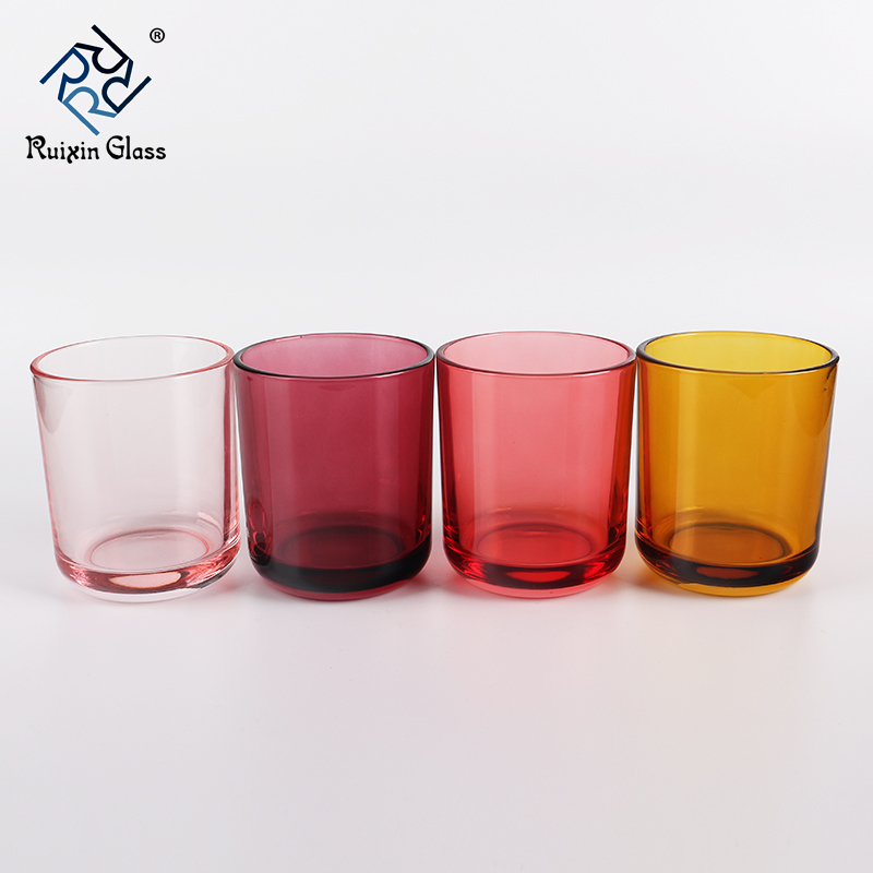Luxury empty 8oz colorful round bottom glass candle jars