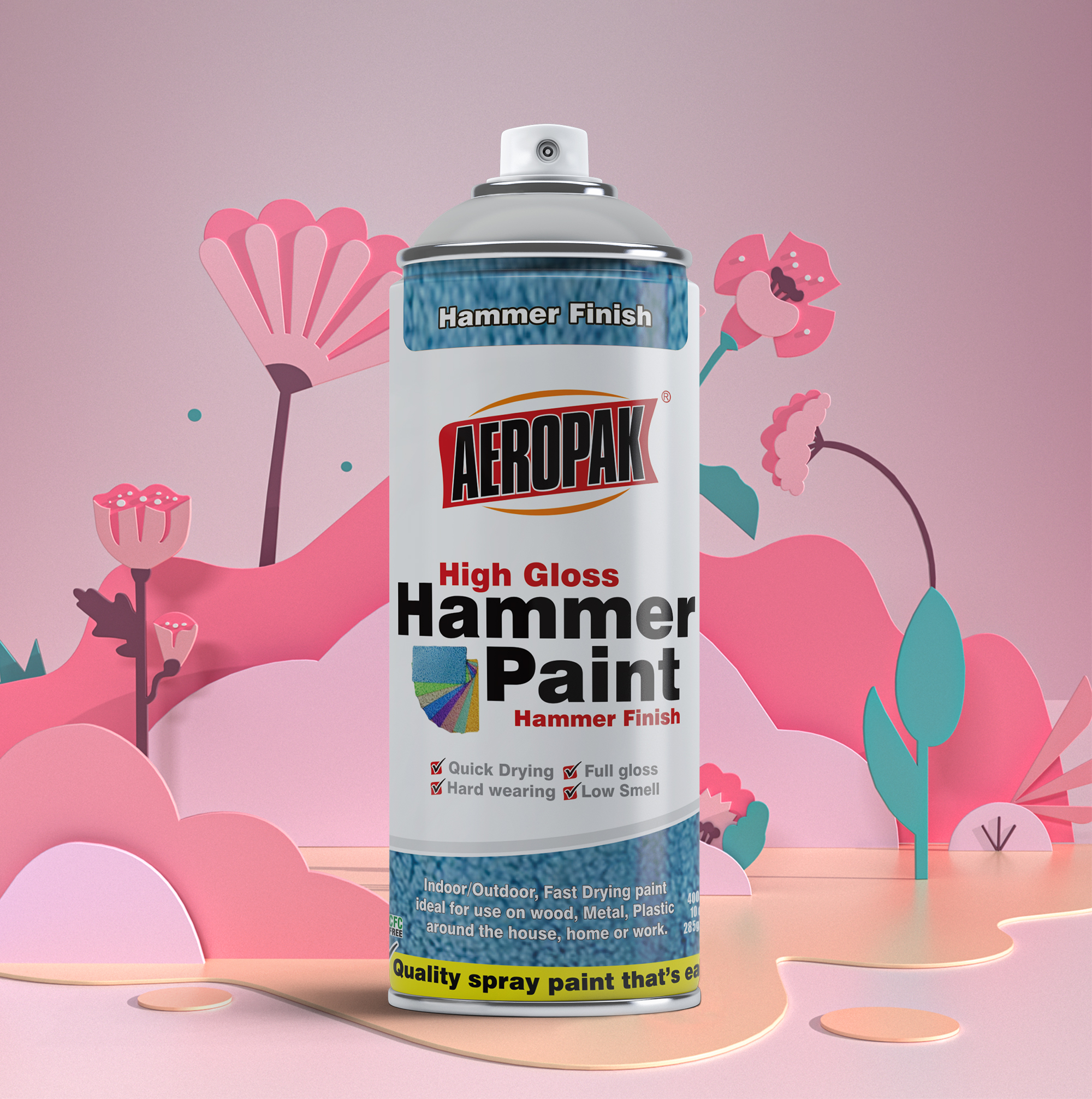 Aeropak 400ml Aerosol Acrylic Hammer Finish Spray Paint