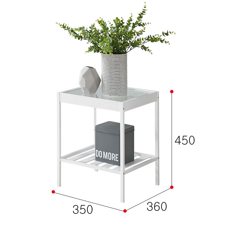white glass shelf
