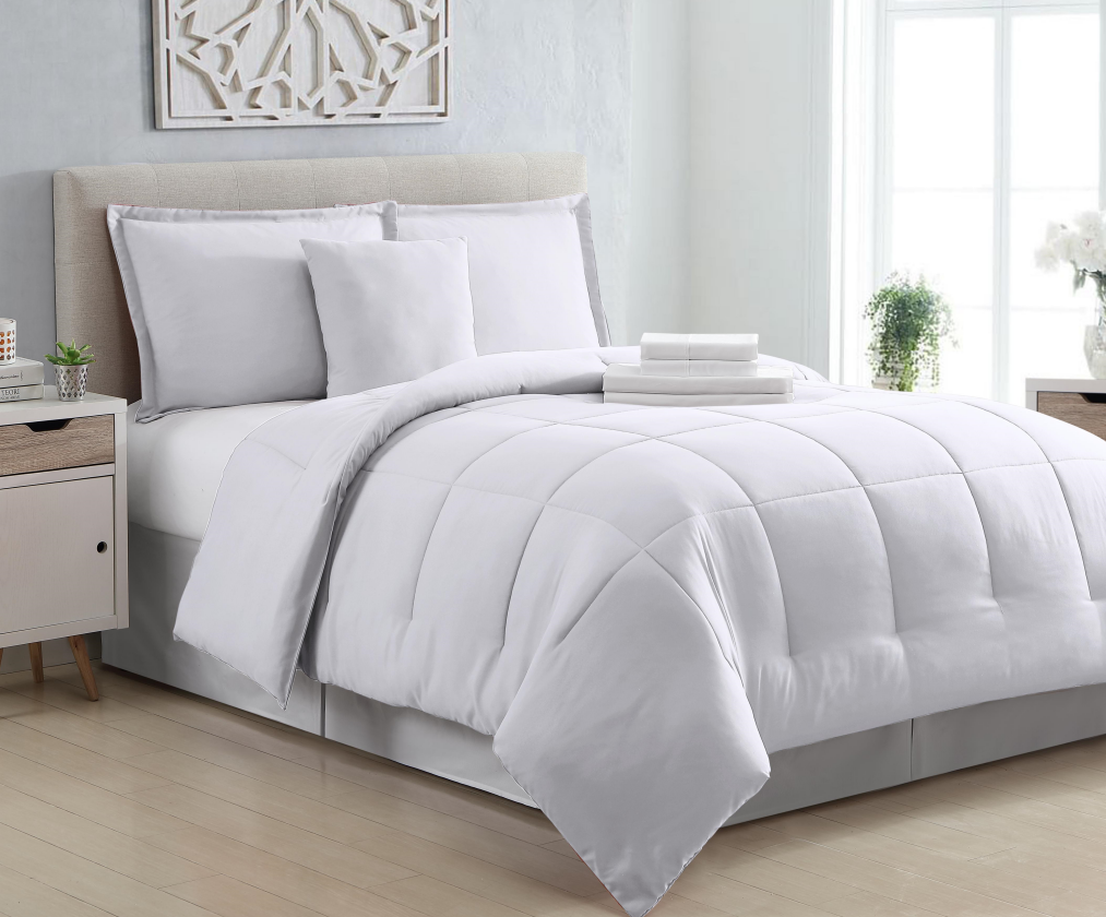 8pc Solid Comforter Set bedding