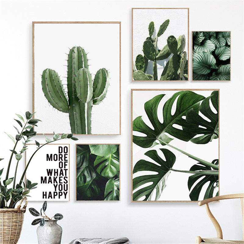 Custom Plant Canvas Painting Sofa Background Wall Living Room Decorative Painting